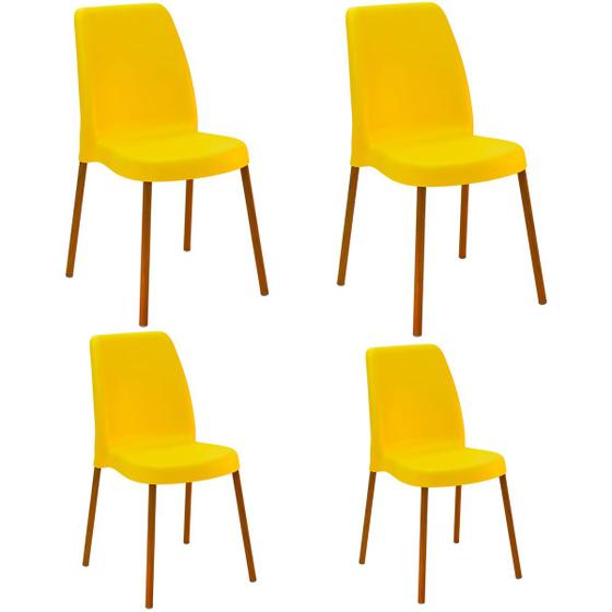 Imagem de Conjunto 4 Cadeiras Plástica Vanda com Pernas de Alumínio Linheiro - Tramontina