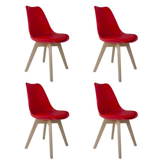 Imagem de Conjunto 4 Cadeiras Saarinen Pp Vermelho Wood