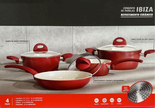 Imagem de Conjunto 4 Panelas Ceramica Antiaderente Chili Jomafe Europa