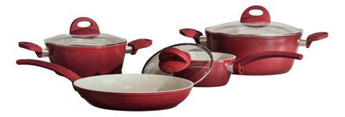 Imagem de Conjunto 4 Panelas Ceramica Antiaderente Stone Red - Jomafe