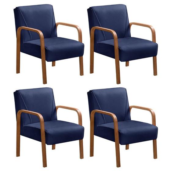 Imagem de Conjunto 4 Poltronas Decorativa Anita Kit Cadeiras Sala Recepção