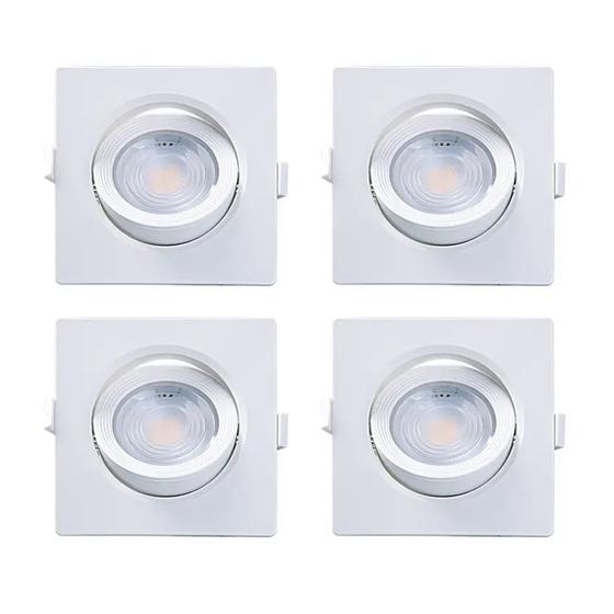 Imagem de Conjunto 4 Spot Led Quadrado Embutir Alltop 7w Branco Frio