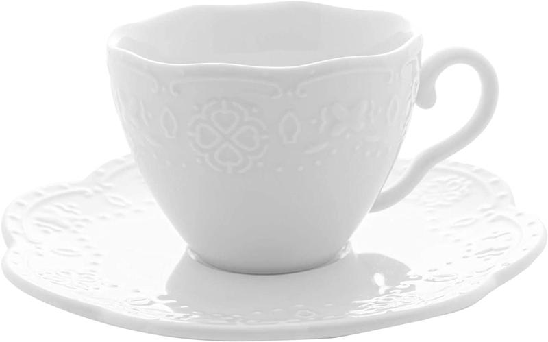 Imagem de Conjunto 4 xícaras café porcelana borboleta branco 120 ml