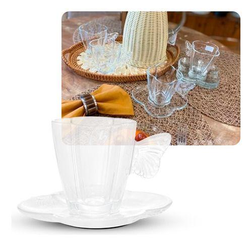 Imagem de Conjunto 4 Xícaras De Café Chá Com Pires Butterfly Wolff