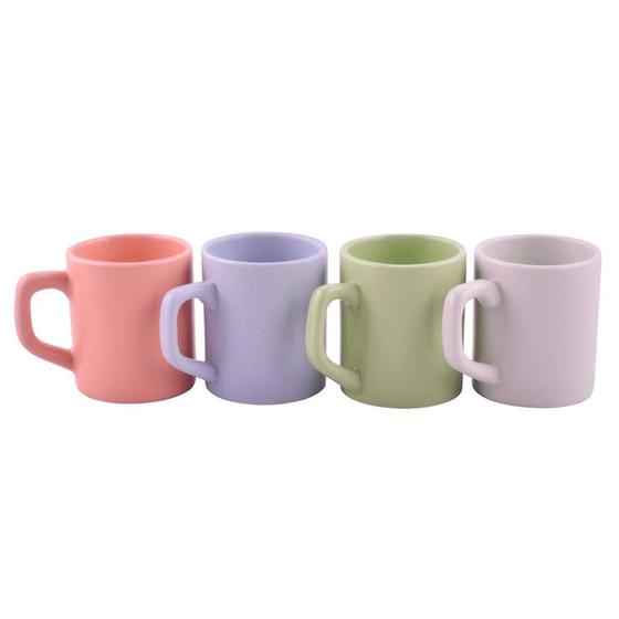 Imagem de Conjunto  4 Xícaras De Café Colors Em Cerâmica 85 Ml