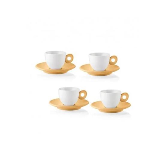 Imagem de Conjunto 4 Xícaras de Café Expresso de Porcelanacom 50ml EveryDay  Mostarda Vibrante Guzzini