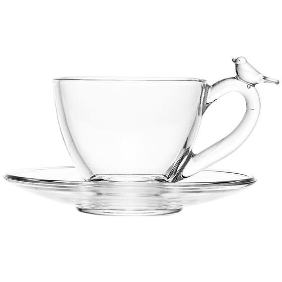 Imagem de Conjunto 4 xícaras de cristal para chá Bird Wolff 180 ml