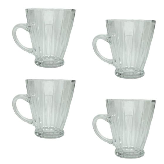 Imagem de Conjunto 4 Xícaras para Café Relevos Radial 140ml Lyor