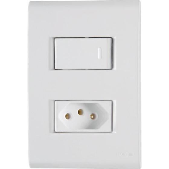 Imagem de Conjunto 4x2 1 Interruptor 10 A 250 V e 1 TomadaTramontina