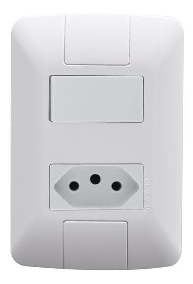 Imagem de  Conjunto 4x2 1 Interruptor 6a 250v 1 Tomada 2p+t Tramontina Cor Branco