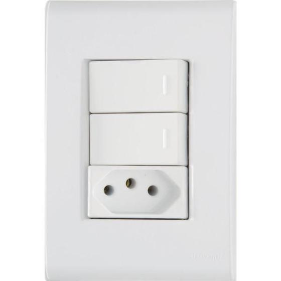 Imagem de Conjunto 4x2 2 Interruptores 10 A 250 V e 1 Tramontina
