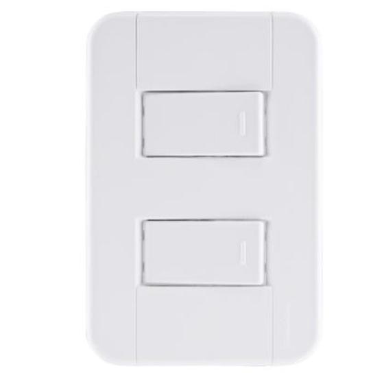 Imagem de Conjunto 4x2 2 Interruptores Simples 10A 250V Branco TABLET