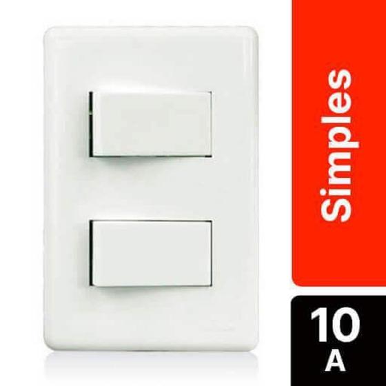 Imagem de Conjunto 4x2 2 Interruptores Simples - Steck