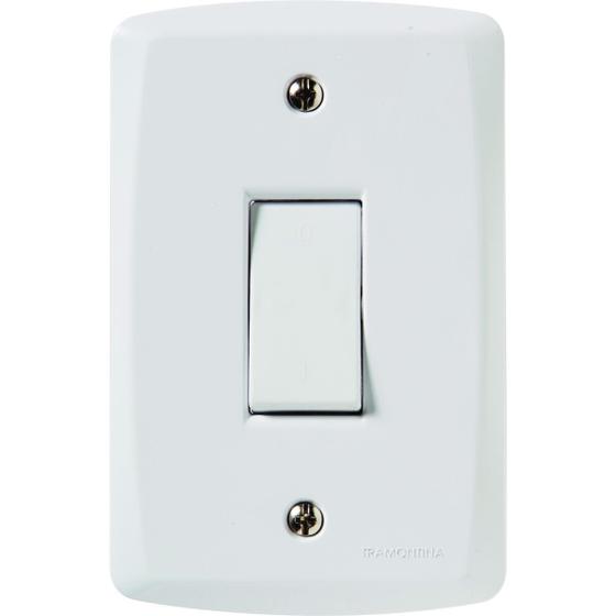 Imagem de Conjunto 4x2 com 1 Interruptor Bipolar Simples 10 A 250 V Tramontina Lux2 Branco