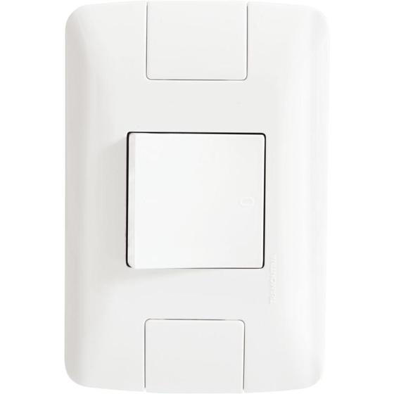 Imagem de Conjunto 4x2 com 1 Interruptor Bipolar Simples Tramontina Aria 25 A 250 V Branco