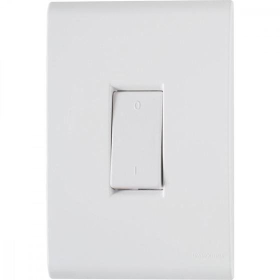 Imagem de Conjunto 4x2 com 1 Interruptor Bipolar Tramontina Liz 10 A 250 V Branco