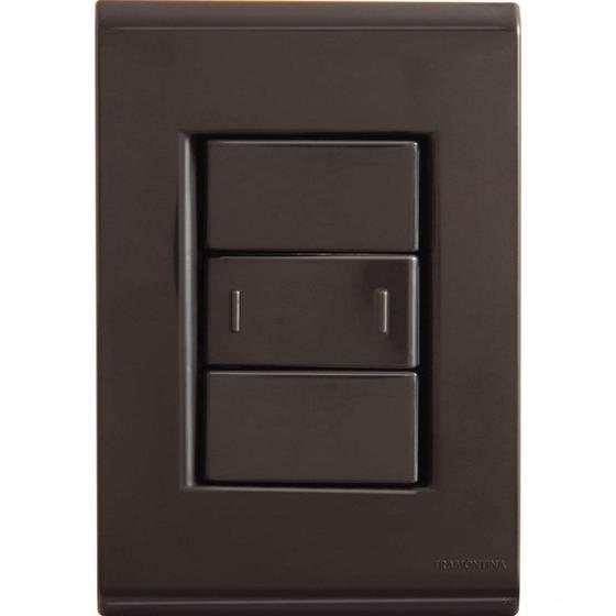 Imagem de Conjunto 4x2 com 1 Interruptor Paralelo 10 A 250 V Tramontina Liz Grafite