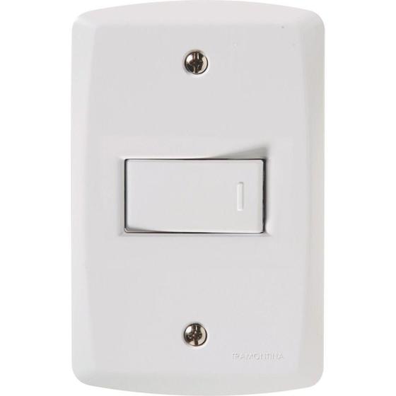 Imagem de Conjunto 4x2 Com 1 Interruptor Simples 10 A 250 V Horizontal Tramontina Lux2 Branco Tramontina
