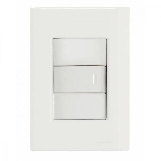 Imagem de Conjunto 4x2 com 1 Interruptor Simples 10 A 250 V Tramontina Giz Branco