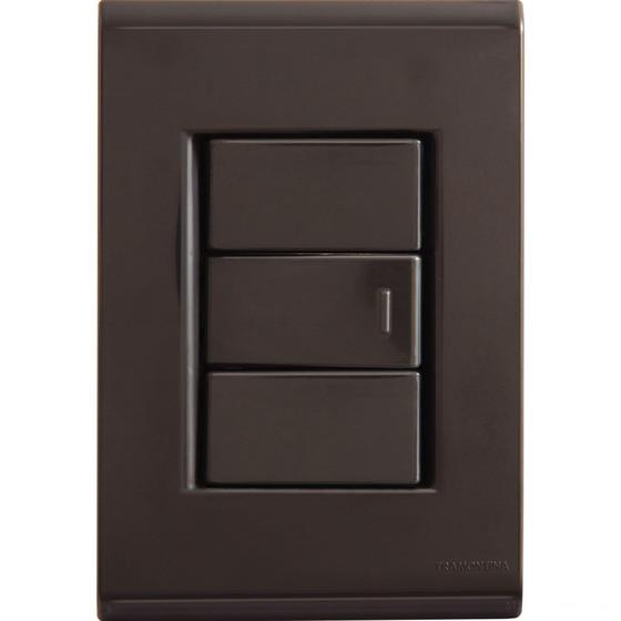 Imagem de Conjunto 4x2 com 1 Interruptor Simples 10 A 250 V Tramontina Liz Grafite