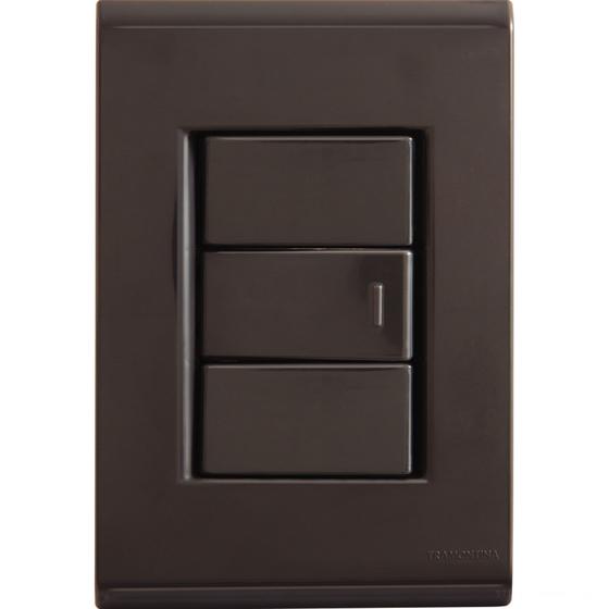 Imagem de Conjunto 4x2 com 1 Interruptor Simples 10 A 250 V Tramontina Liz Grafite
