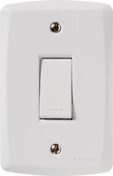 Imagem de Conjunto 4x2 com 1 Interruptor Simples 10 A 250 V Tramontina Lux2 Branco