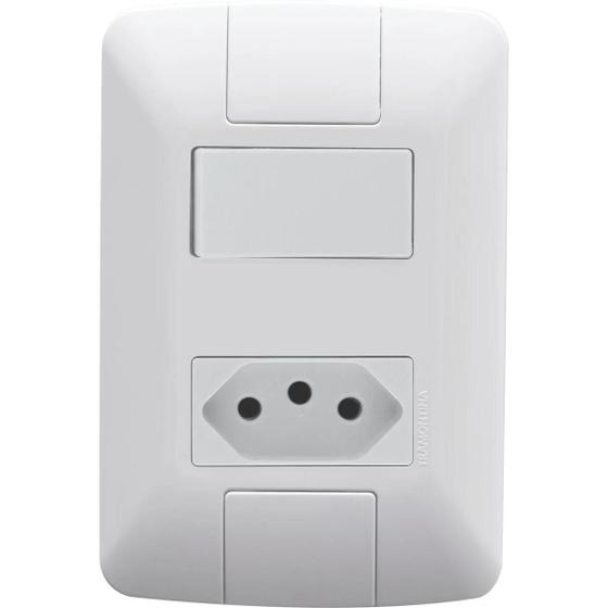 Imagem de Conjunto 4x2 Com 1 Interruptor Simples E 1 Tomada 2p+T 10a Tramontina Aria