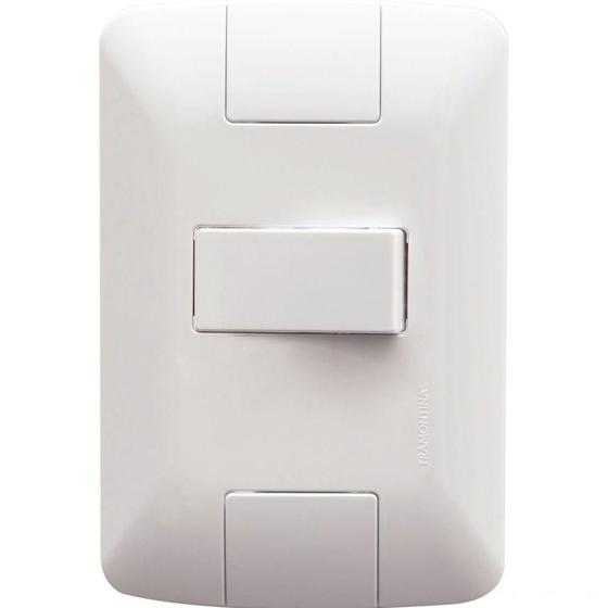 Imagem de Conjunto 4x2 Com 1 Interruptor Simples Horizontal Tramontina Aria 6 A 250 V Branco Tramontina