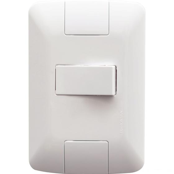 Imagem de Conjunto 4x2 com 1 Interruptor Simples Horizontal Tramontina Aria 6 A 250 V Branco