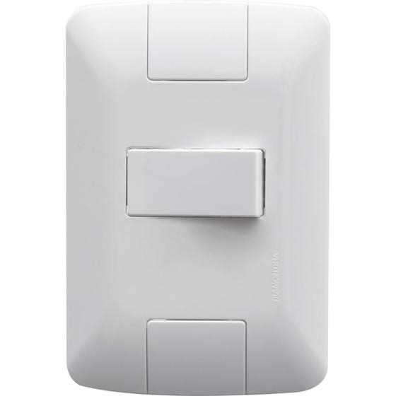 Imagem de Conjunto 4x2 com 1 Interruptor Simples Horizontal Tramontina Aria 6 A 250 V Branco