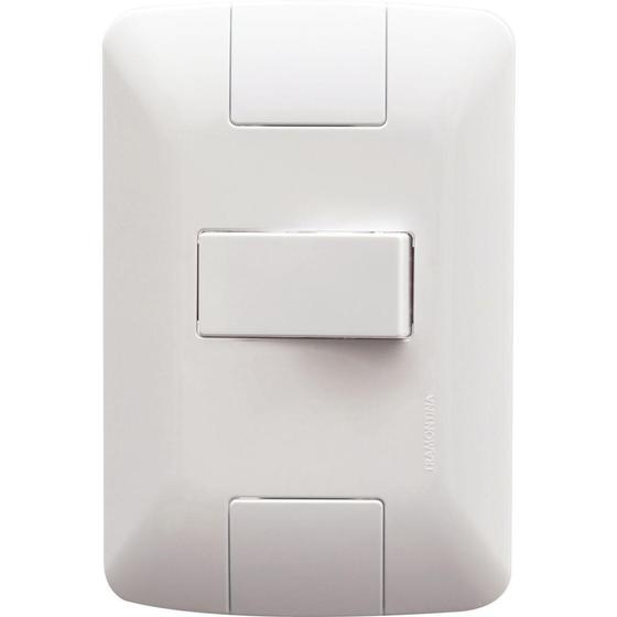 Imagem de Conjunto 4x2 com 1 Interruptor Simples Horizontal Tramontina Aria 6 A 250 V Branco