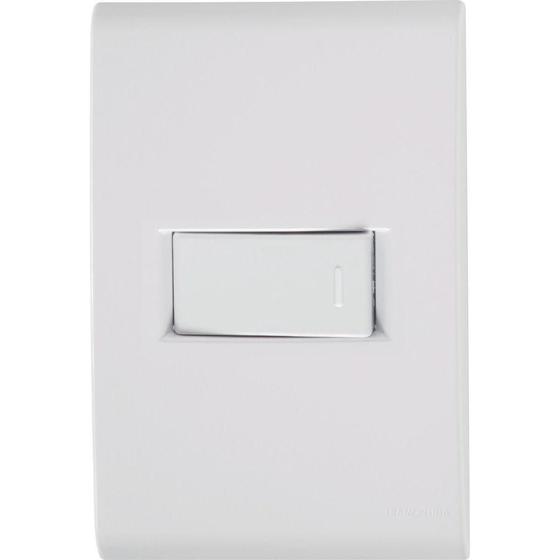Imagem de Conjunto 4x2 Com 1 Interruptor Simples Horizontal Tramontina Liz 10 A 250 V Branco Tramontina
