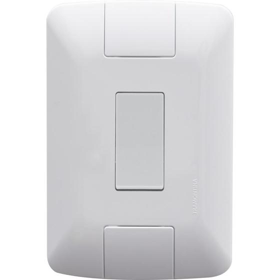 Imagem de Conjunto 4x2 com 1 Interruptor Simples Tramontina Aria 6 A 250 V Branco