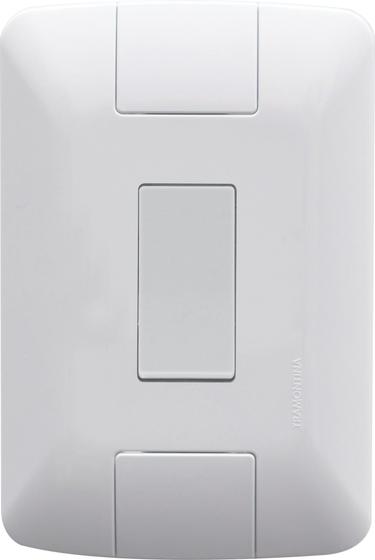 Imagem de Conjunto 4x2 com 1 Interruptor Simples Tramontina Aria 6 A 250 V Branco