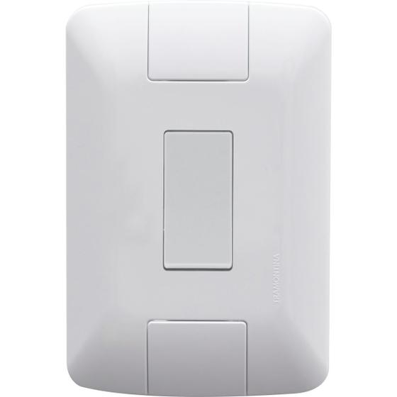 Imagem de Conjunto 4x2 com 1 Interruptor Simples Tramontina Aria 6 A 250 V Branco