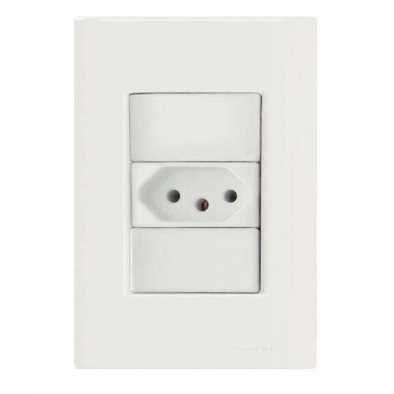 Imagem de Conjunto 4x2 com 1 Tomada 2P+T 10 A 250 V Giz Tramontina