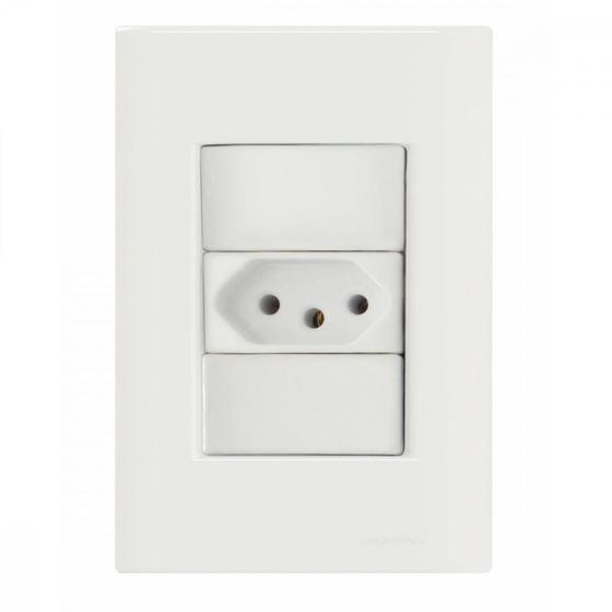 Imagem de Conjunto 4x2 com 1 Tomada 2P+T 10 A 250 V Tramontina Giz Branco