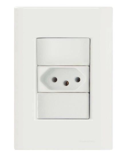 Imagem de Conjunto 4x2 com 1 Tomada 2P+T 10 A 250 V Tramontina Giz Branco