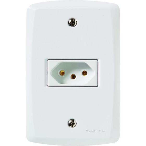 Imagem de Conjunto 4x2 com 1 Tomada 2P T 20 A 250 V Tramontina Lux2
