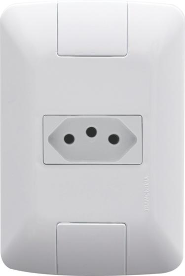 Imagem de Conjunto 4x2 com 1 Tomada 2P+T Tramontina Aria 10 A 250 V Branco