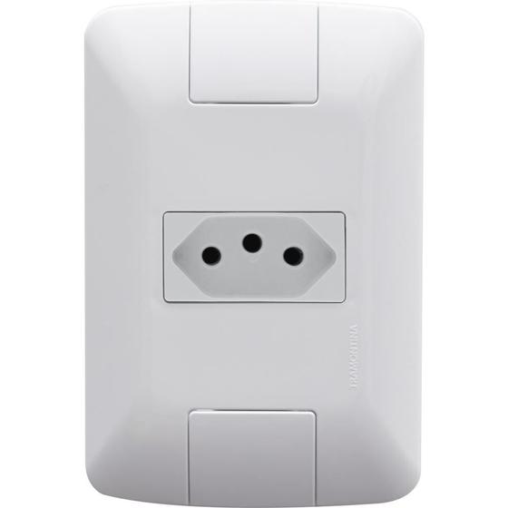 Imagem de Conjunto 4x2 com 1 Tomada 2P+T Tramontina Aria 10 A 250 V Branco