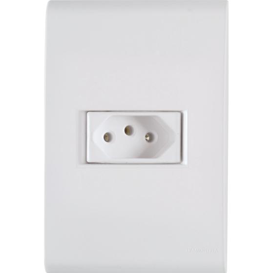 Imagem de Conjunto 4x2 com 1 Tomada 2P+T Tramontina Liz 10 A 250 V Branco
