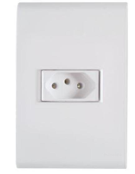 Imagem de Conjunto 4x2 com 1 Tomada 2P+T Tramontina Liz 10 A 250 V Branco