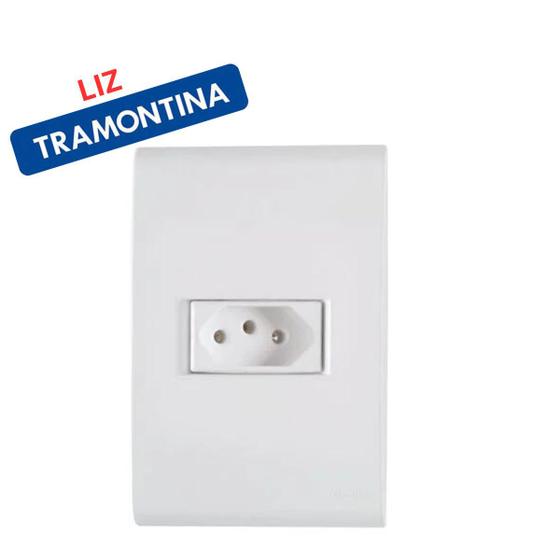 Imagem de Conjunto 4x2 com 1 Tomada 2P+ T Tramontina Liz 20 A 250 V Branco