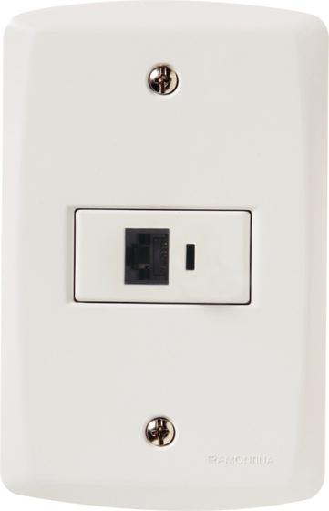 Imagem de Conjunto 4x2 com 1 Tomada RJ45 cat. 6 Tramontina Lux2 Branco