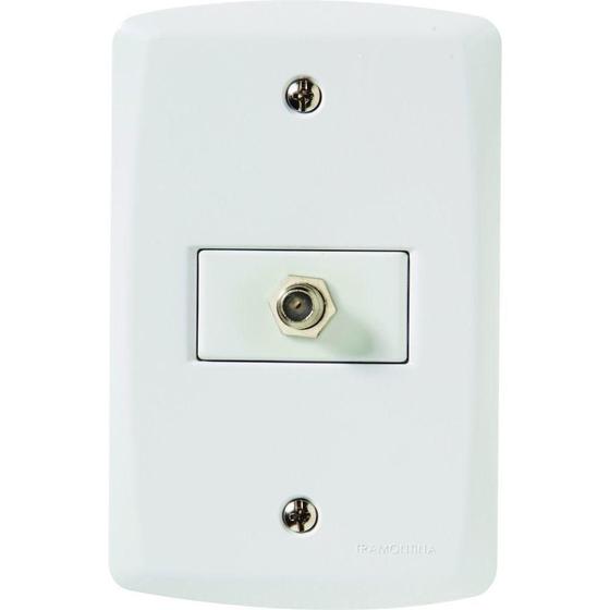 Imagem de Conjunto 4x2 Com 1 Tomada Tv/sat Coaxial Tramontina Lux2 Branco Tramontina