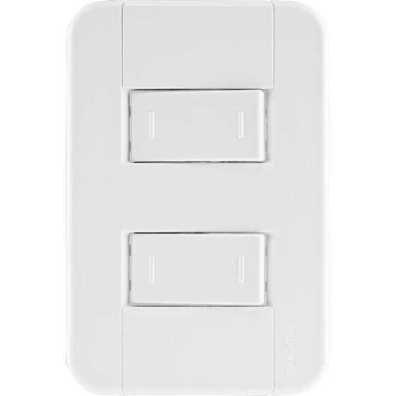 Imagem de Conjunto 4x2 com 2 Interruptores Paralelos 10 A 250 V Tramontina Tablet Branco