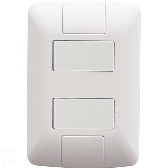Imagem de Conjunto 4x2 com 2 Interruptores Paralelos Tramontina Aria 6 A 250 V Branco