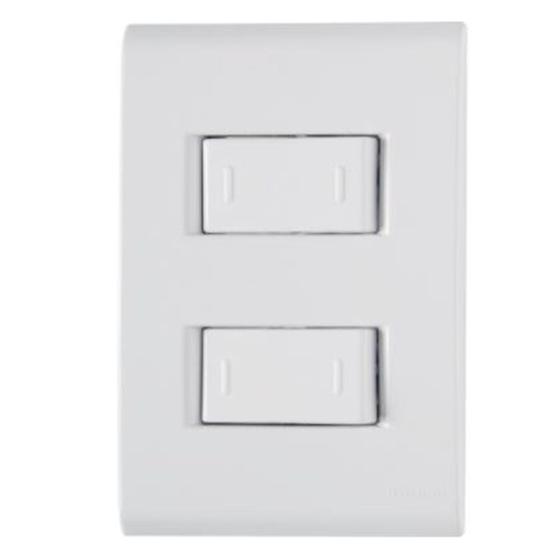 Imagem de Conjunto 4x2 com 2 Interruptores Paralelos Tramontina Liz 10 A 250 V Branco