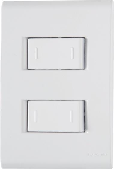 Imagem de Conjunto 4x2 com 2 Interruptores Paralelos Tramontina Liz 10 A 250 V Branco